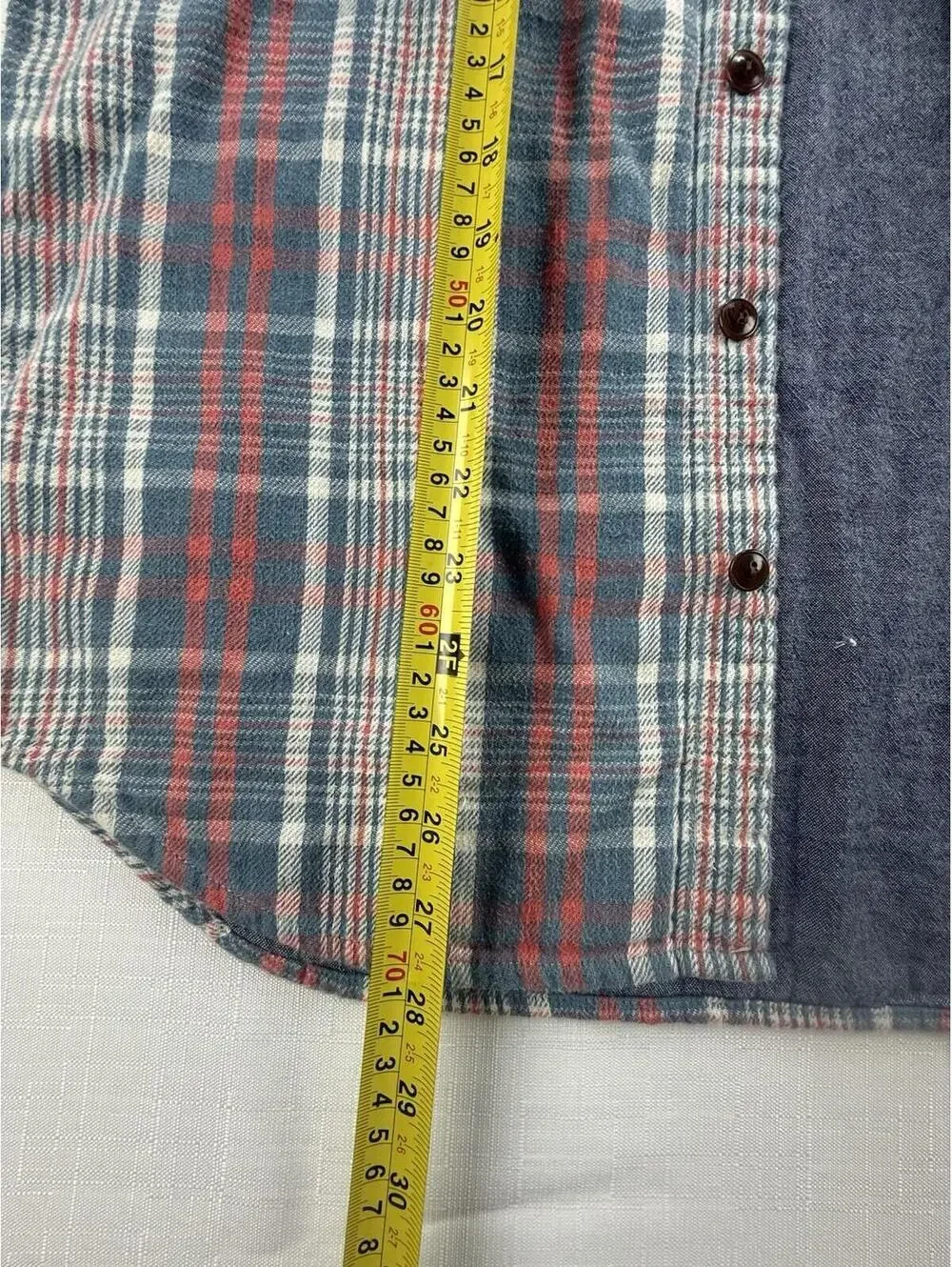 J Crew Slim Fit Plaid Flannel Shirt Jacket Mens Medium Blue Red Button Front